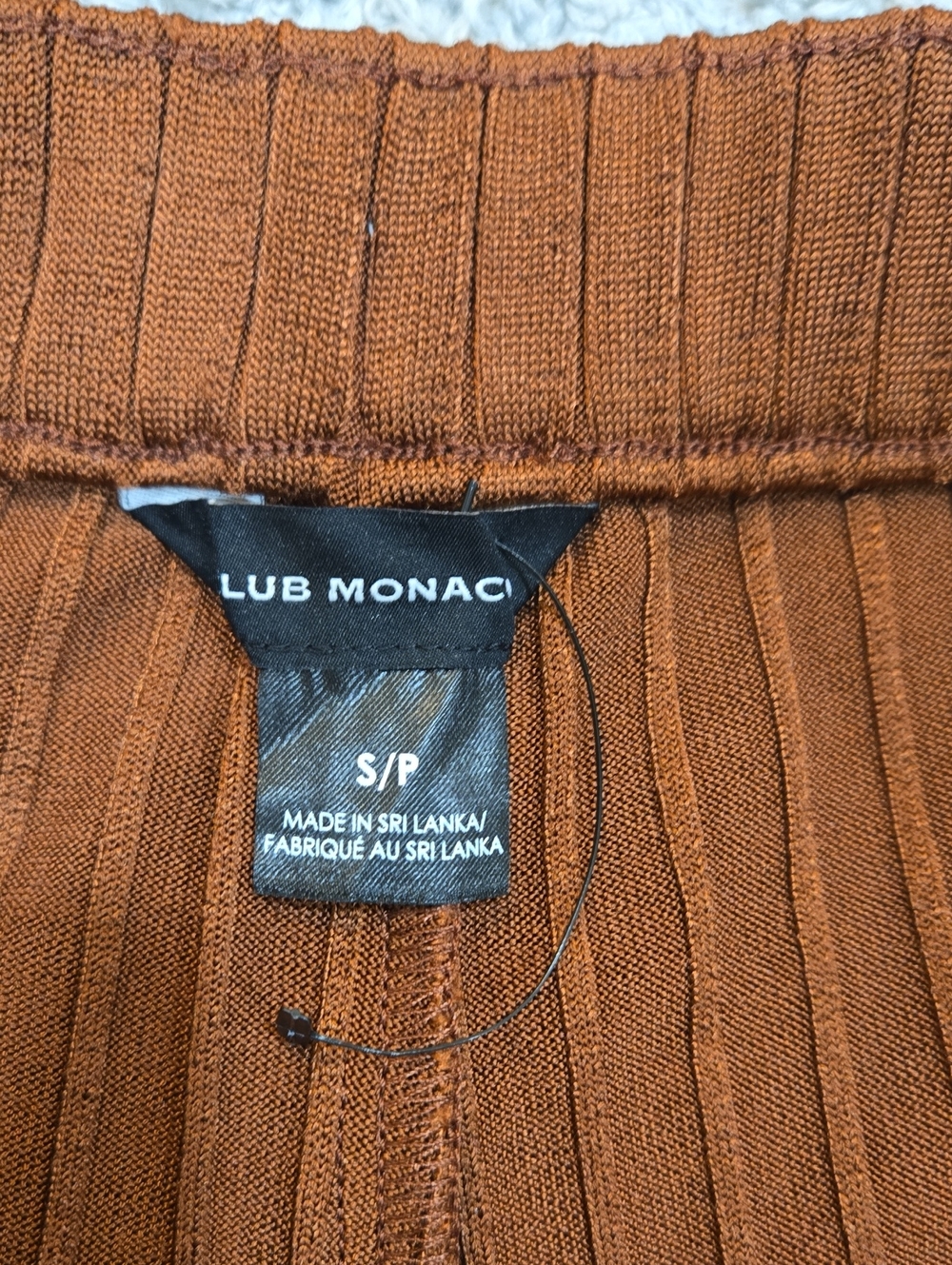 Club Monaco Ribbed Knit Pant - Rust - Picture 3 of 5